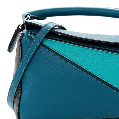 Loewe Calfskin Mini Puzzle Bag Dark Lagoon Black 9 of 12