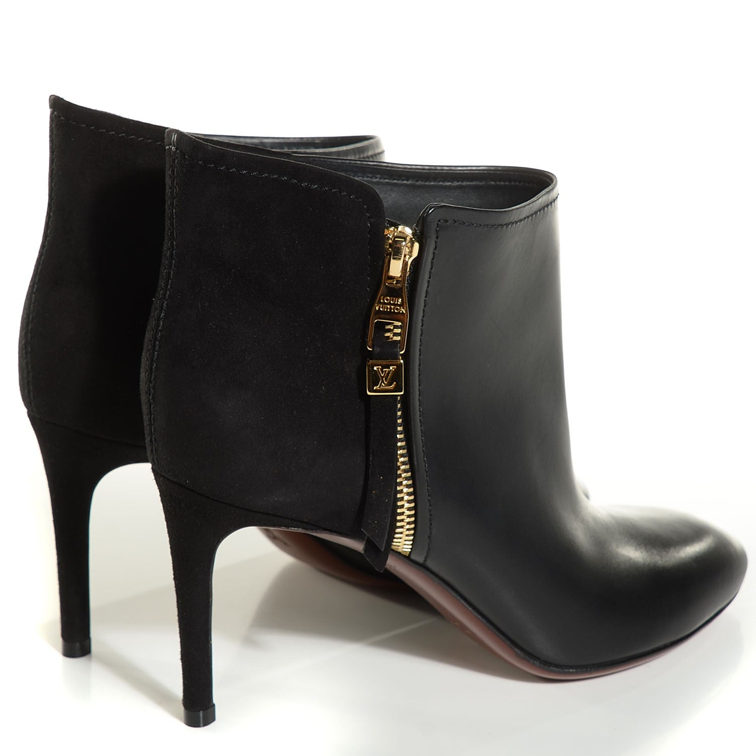 Louis Vuitton Calfskin Zippy Low Boots 37 Black 4 of 8