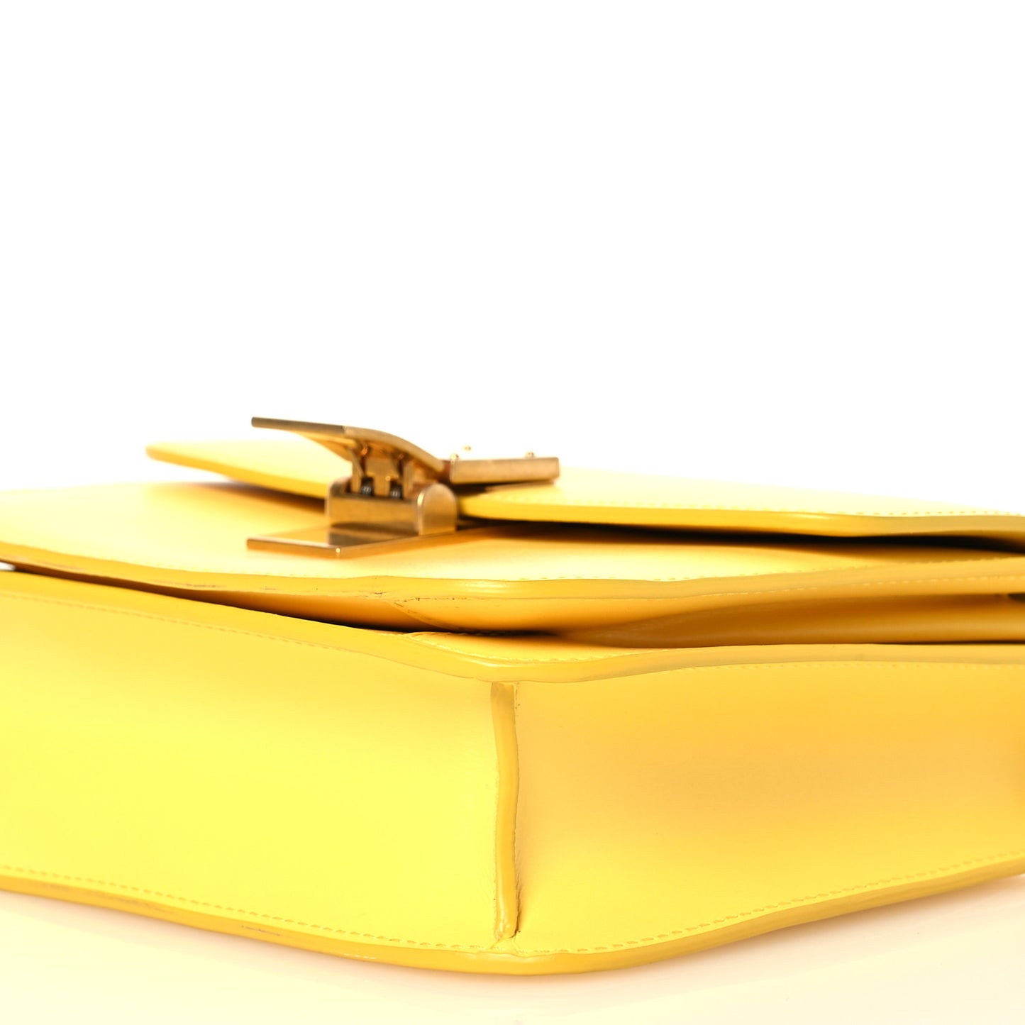 Box Calfskin Teen Classic Box Flap Bag Yellow