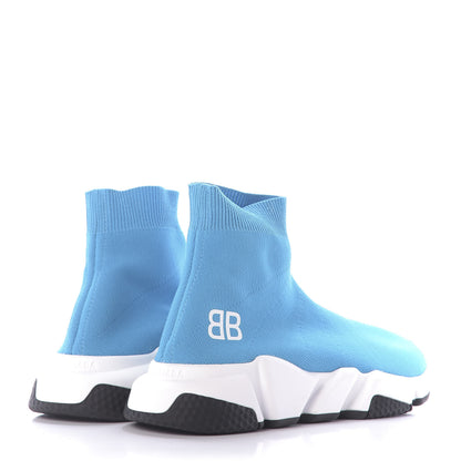 Balenciaga Nylon Knit Womens BB Speed Sneakers 38 Bleu Azur 4 of 10