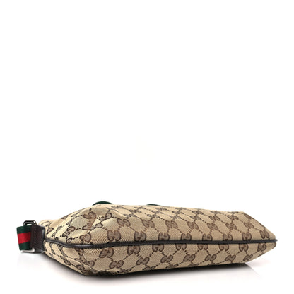 Gucci Monogram Web Small Flat Messenger Crossbody Dark Brown 4 of 9