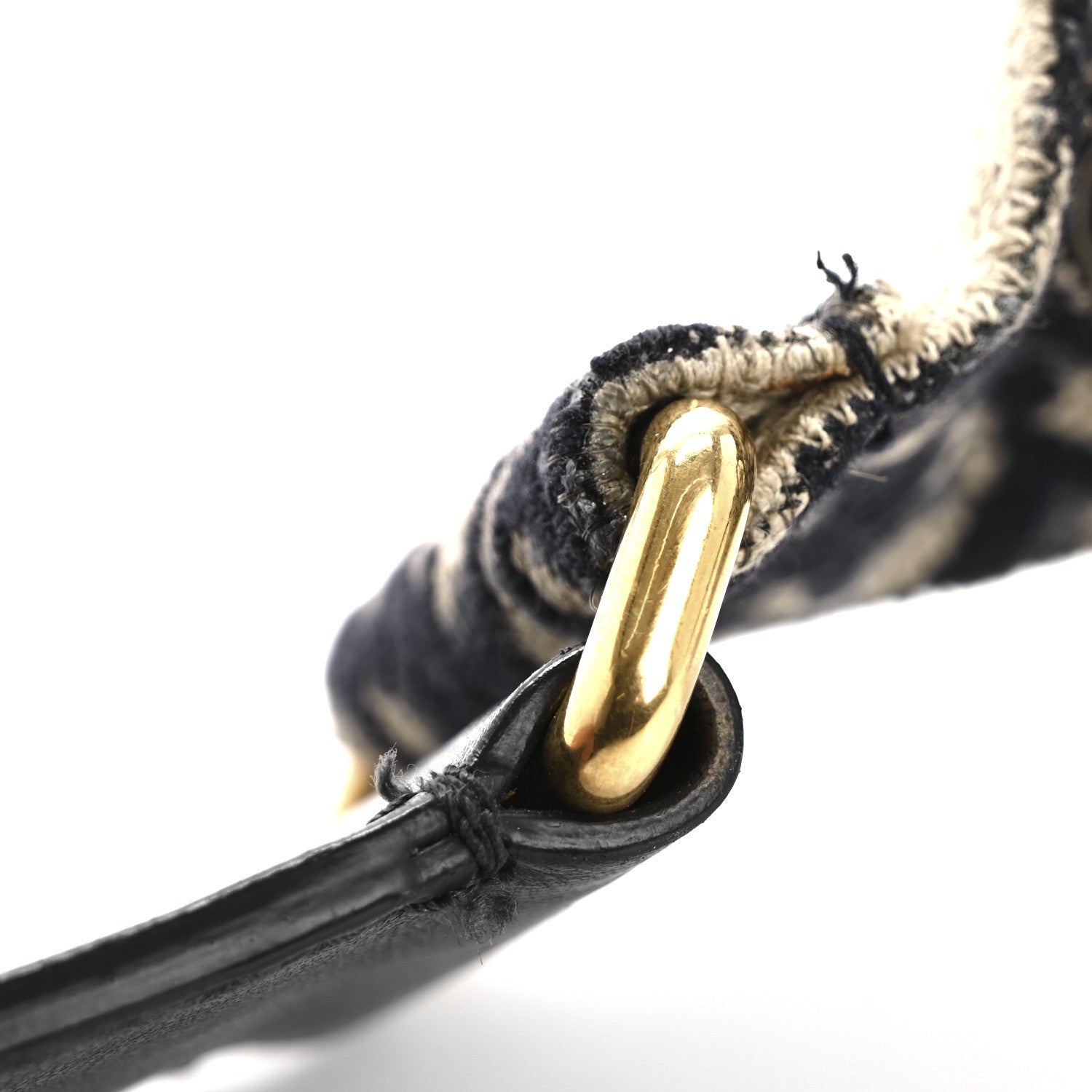 Christian Dior Oblique Studded Shoulder Strap Blue 7 of 11