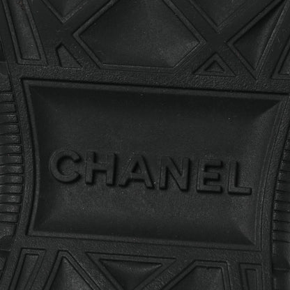 Chanel Nylon Suede Calfskin Womens Logo Sneakers 36 Dark Navy Blue 39 Dark Navy Blue 8 of 12