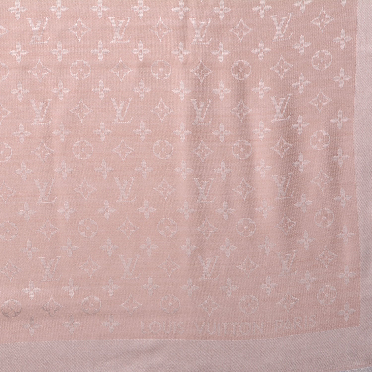 Louis Vuitton Wool Silk Monogram Shawl Natural 1 of 5