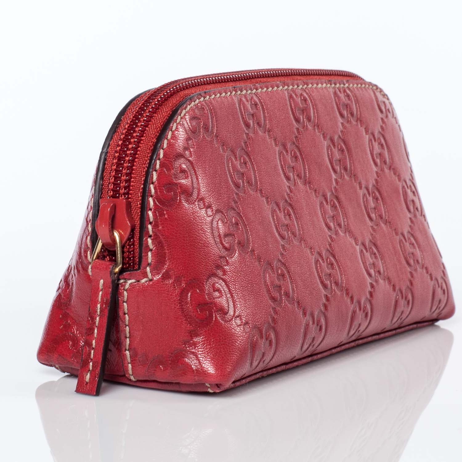 Gucci Guccissima Cosmetic Case Red 3 of 9