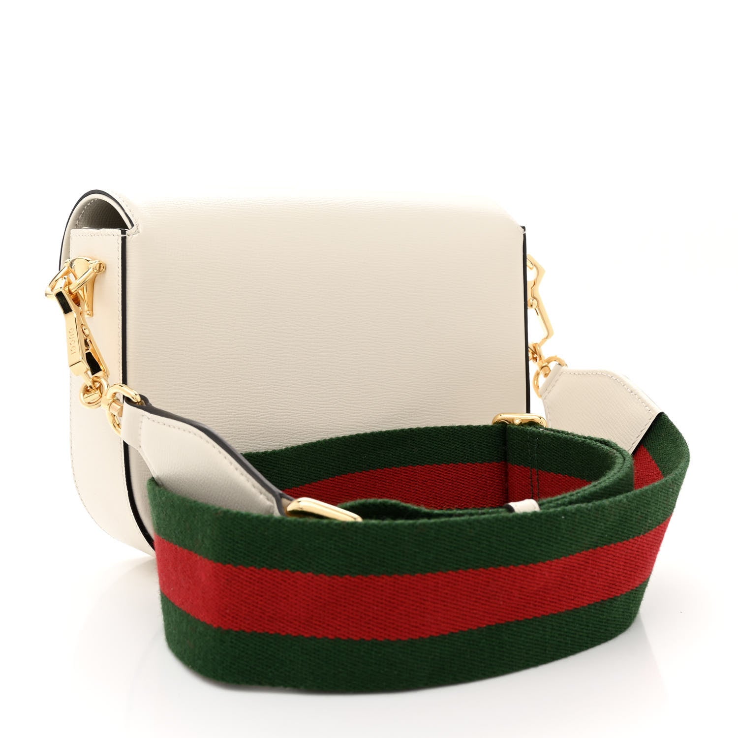 Gucci Azalea Calfskin Web Mini Horsebit 1955 Shoulder Bag Mystic White 3 of 12