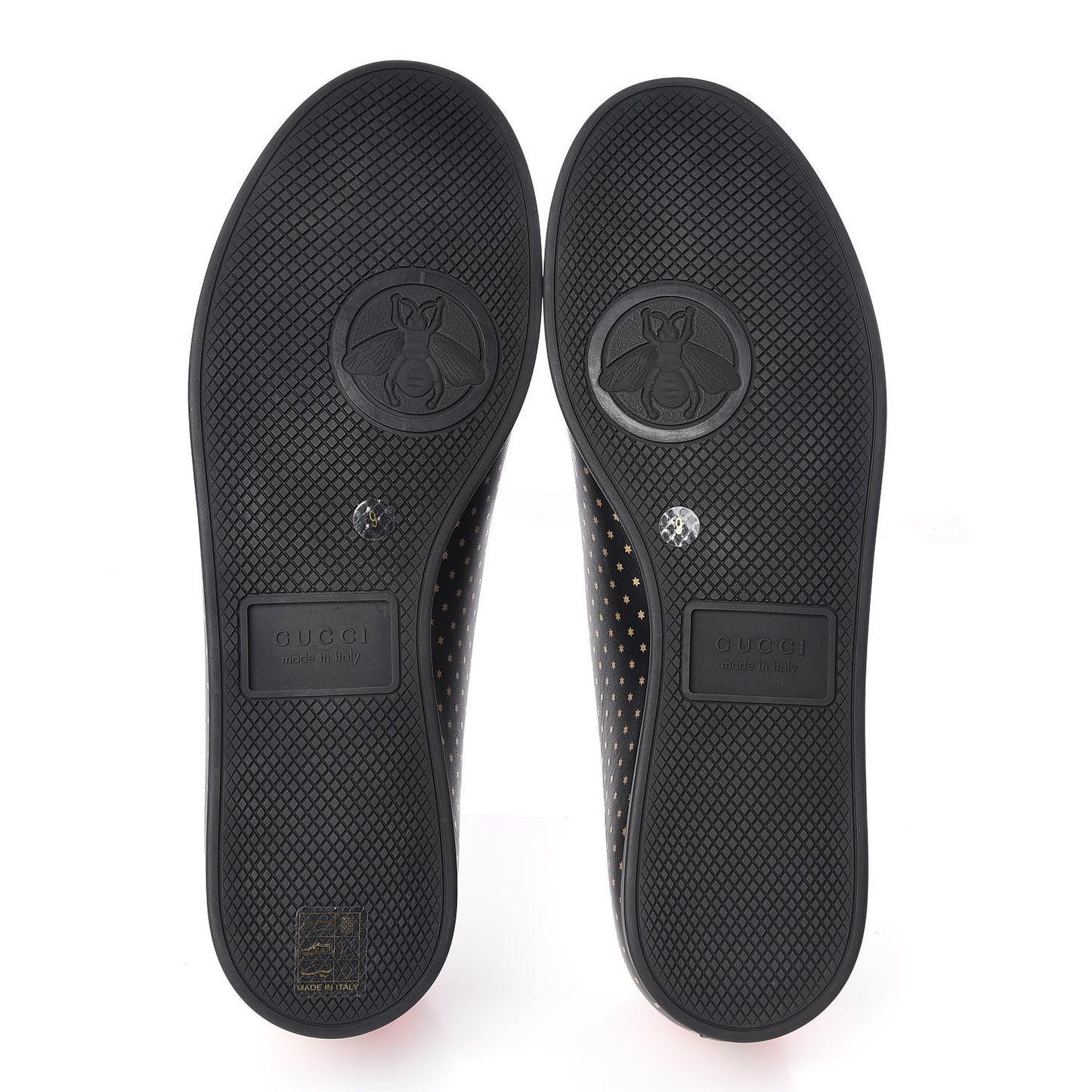 X SEGA Calfskin GUCCY Stars Mens Falacer Sneakers 9 Black