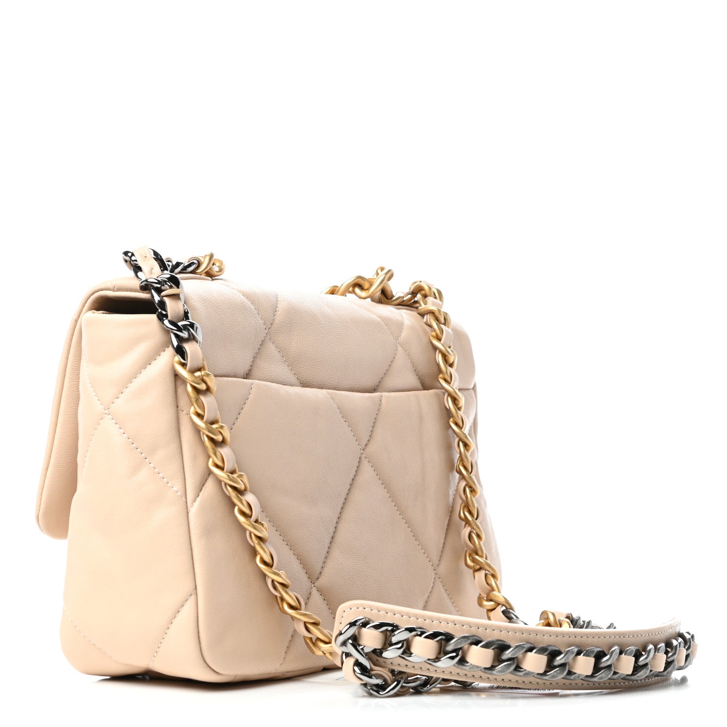 Chanel Lambskin Quilted Medium Chanel 19 Flap Beige 3 of 10