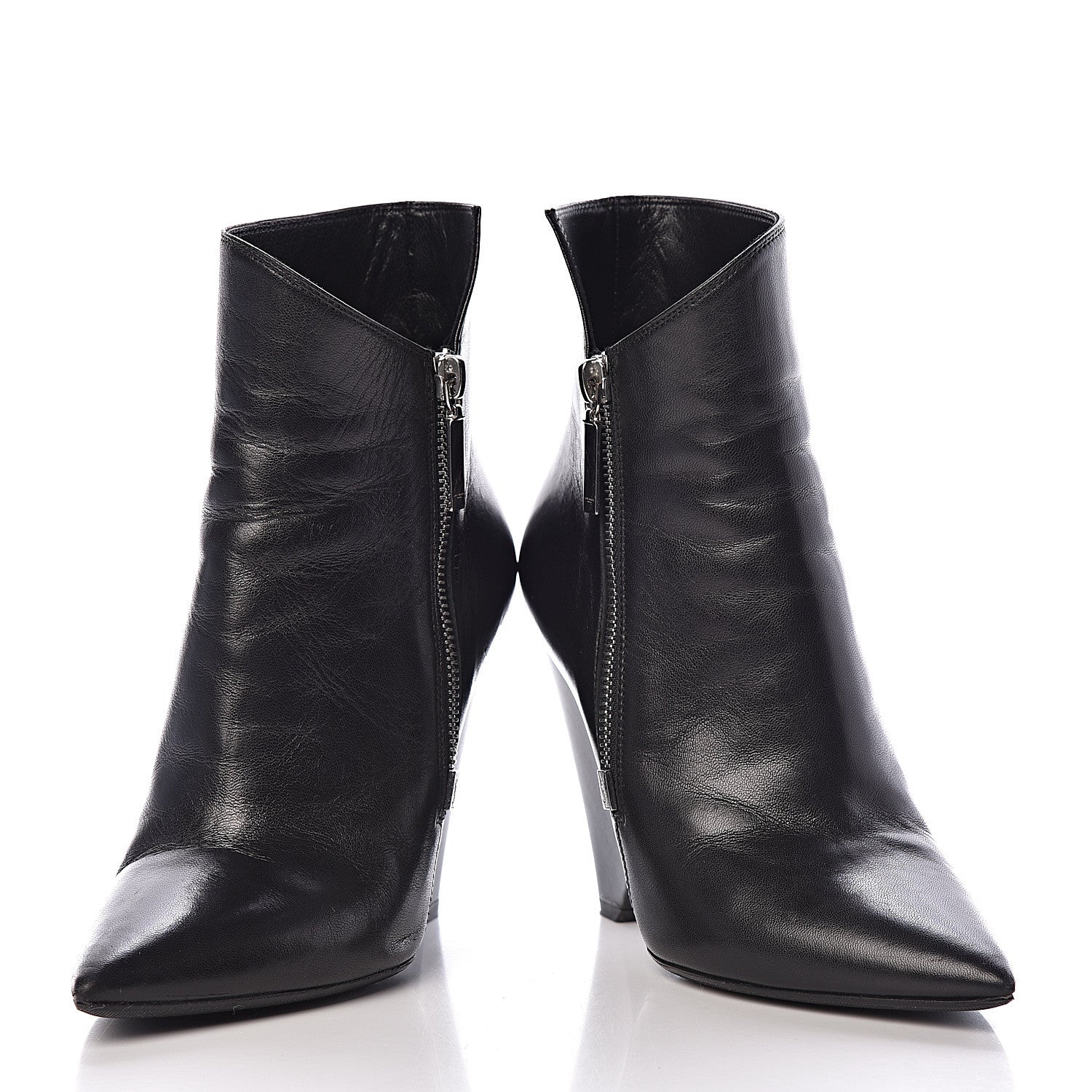 Saint Laurent Calfskin Niki 105 Wedge Booties 35.5 Black 6 of 13