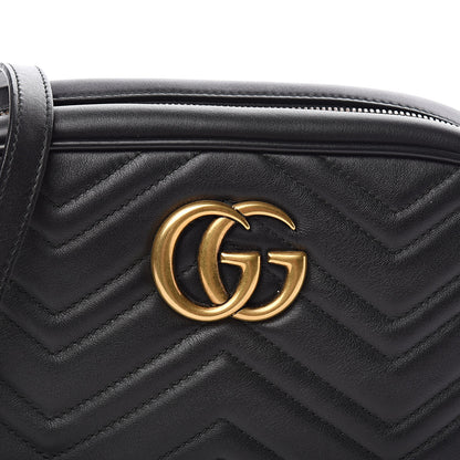 Gucci Calfskin Matelasse Small GG Marmont Chain Shoulder Bag Black 10 of 10