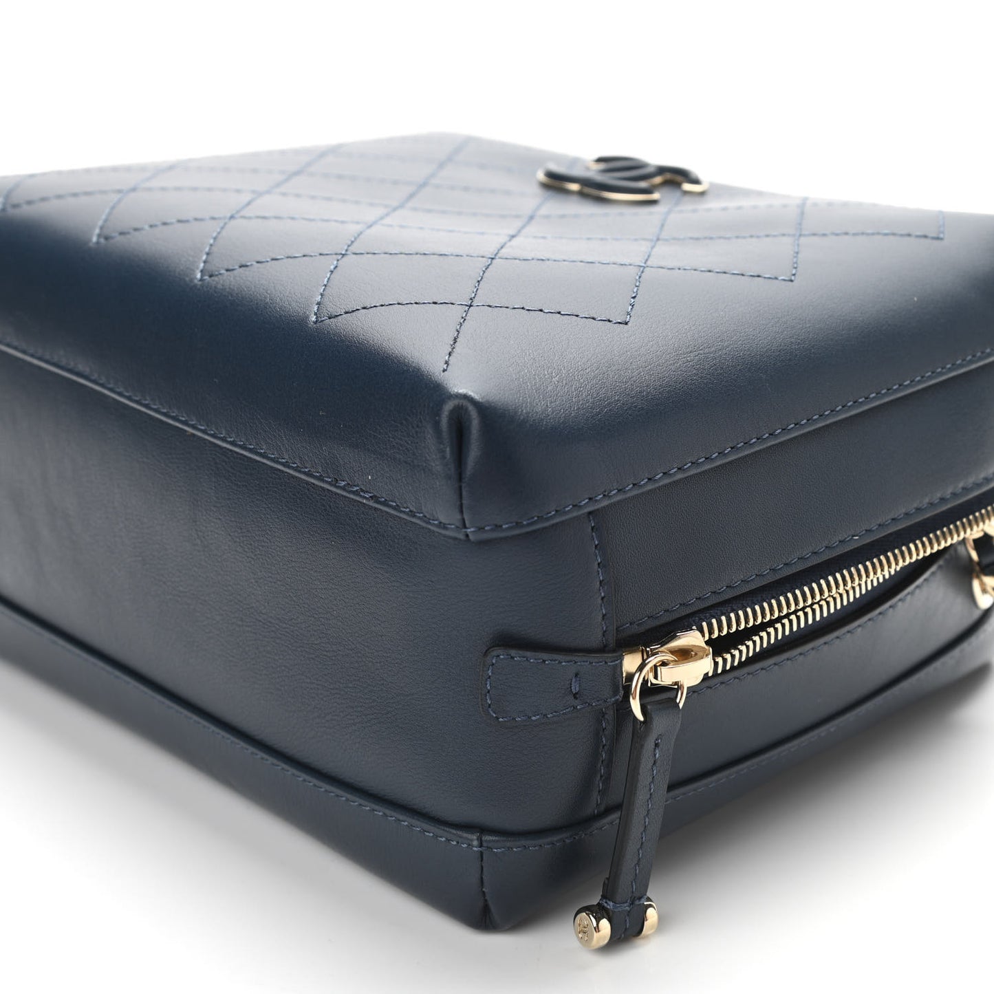 Calfskin Stitched CC Camera Case Bag Blue