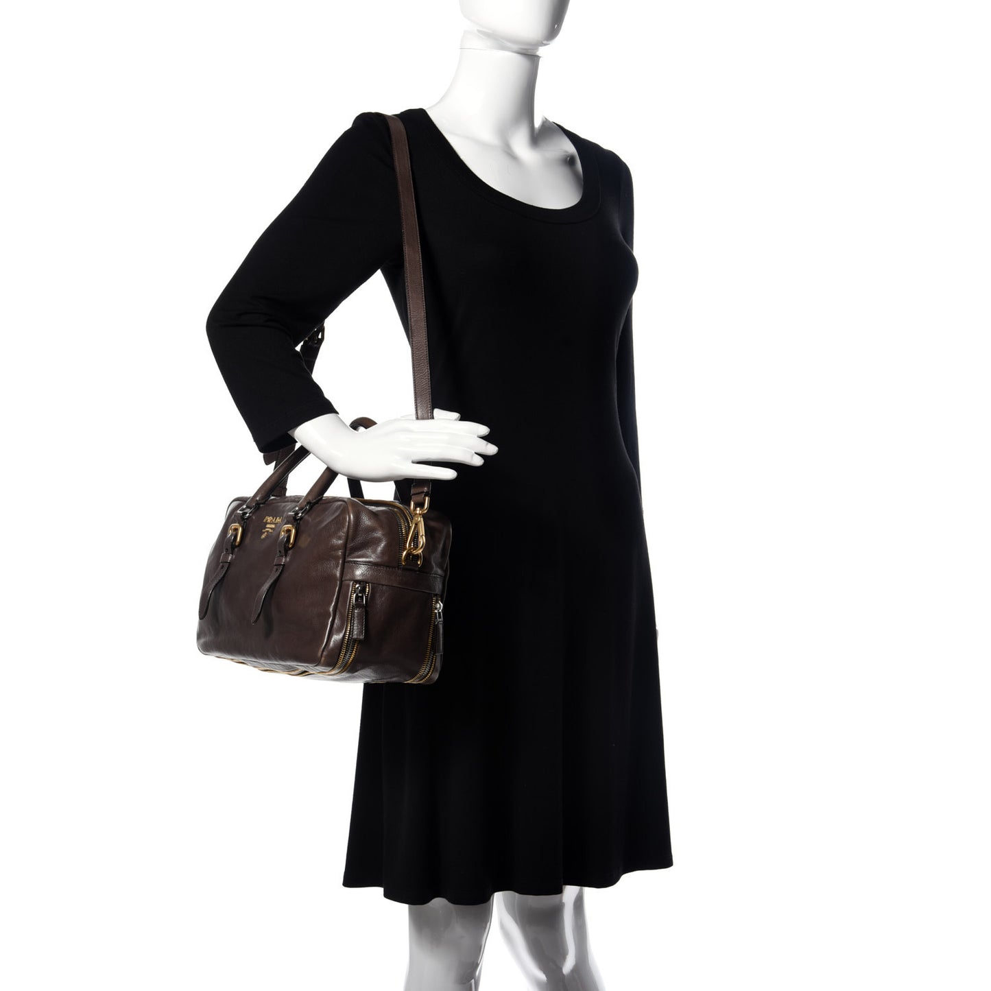 Glace Calfskin Zippers Satchel Ardesia