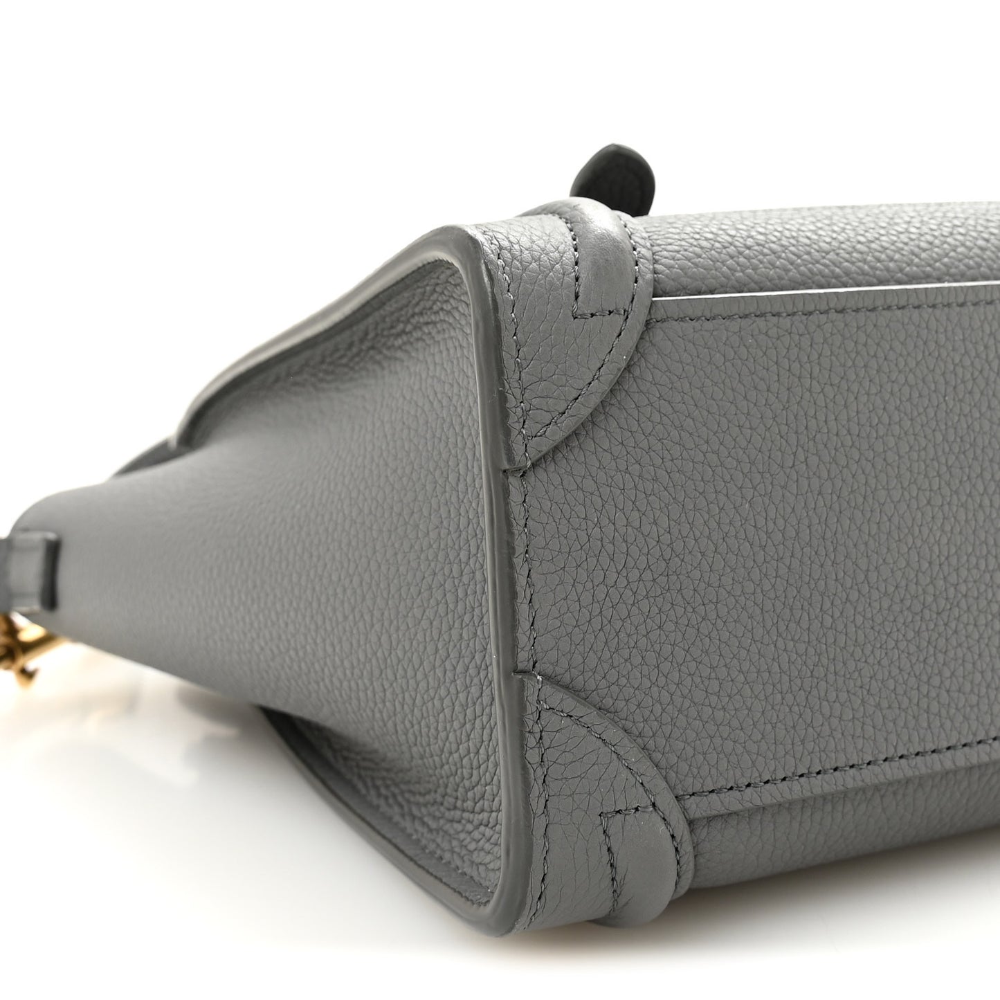 Drummed Calfskin Nano Luggage Kohl
