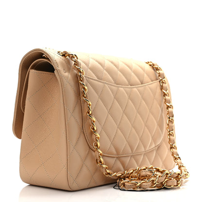 Chanel Caviar Quilted Jumbo Double Flap Beige 6 of 15
