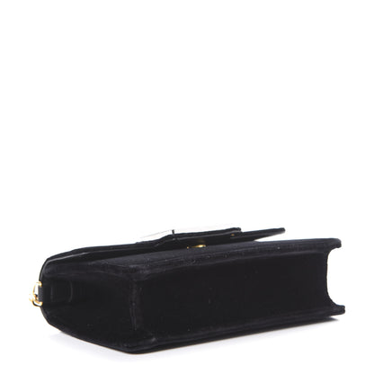 Gucci Velvet Crystal Square G Shoulder Bag Black 3 of 9