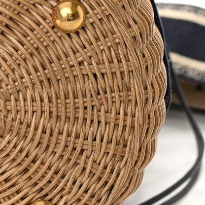 Christian Dior Wicker Oblique Drawstring Bucket Bag Blue 11 of 13