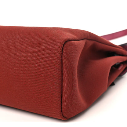 Hermes Military Toile Vache Hunter Herbag Zip Retourne 31 PM Rouge H Ebene 10 of 10