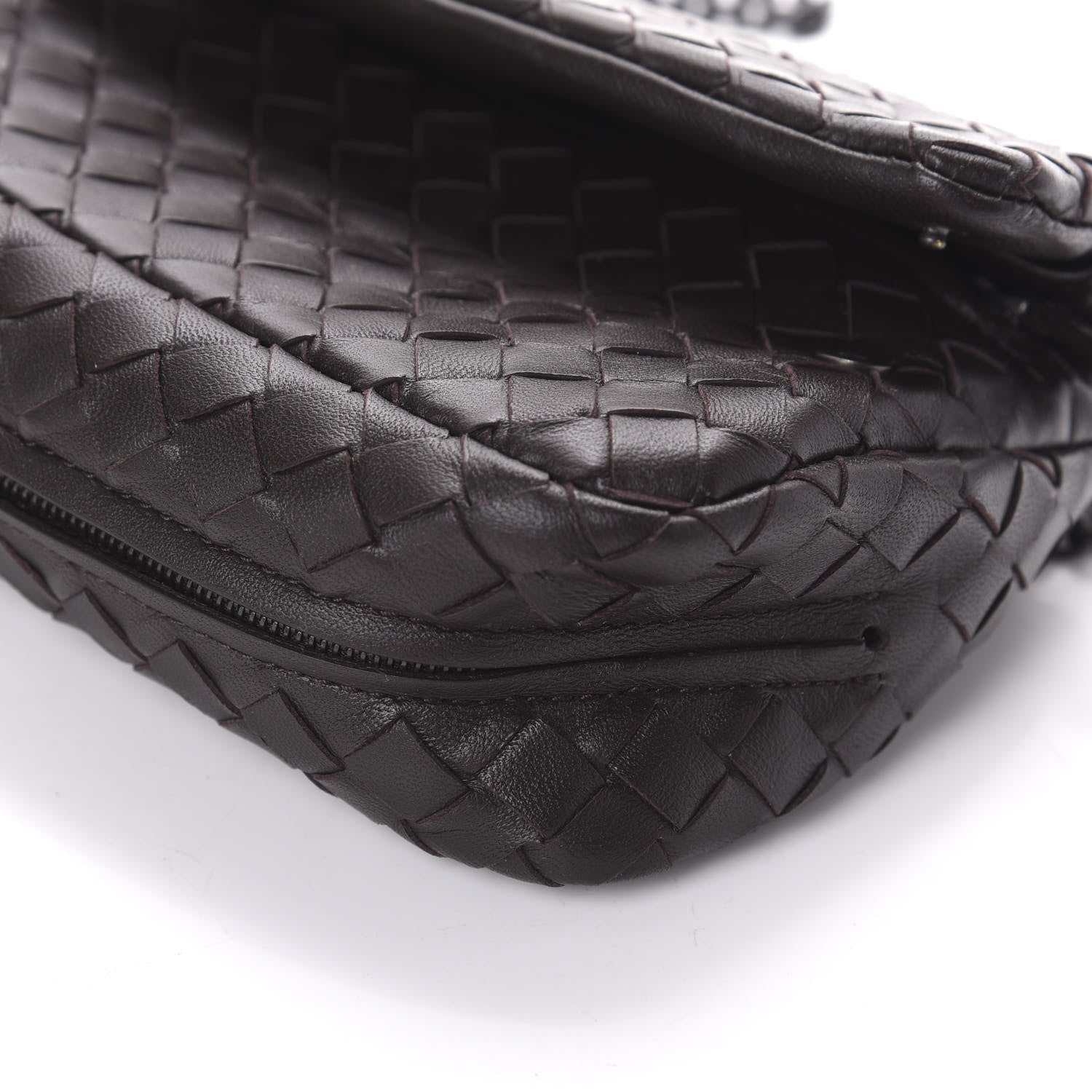Bottega Veneta Nappa Intrecciato Mini Chain Messenger Ebano 9 of 9