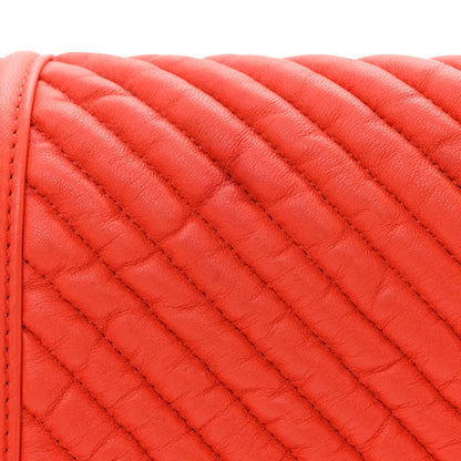 Chanel Wrinkled Lambskin Chevron Quilted Medium Boy Flap Orange 13 of 18