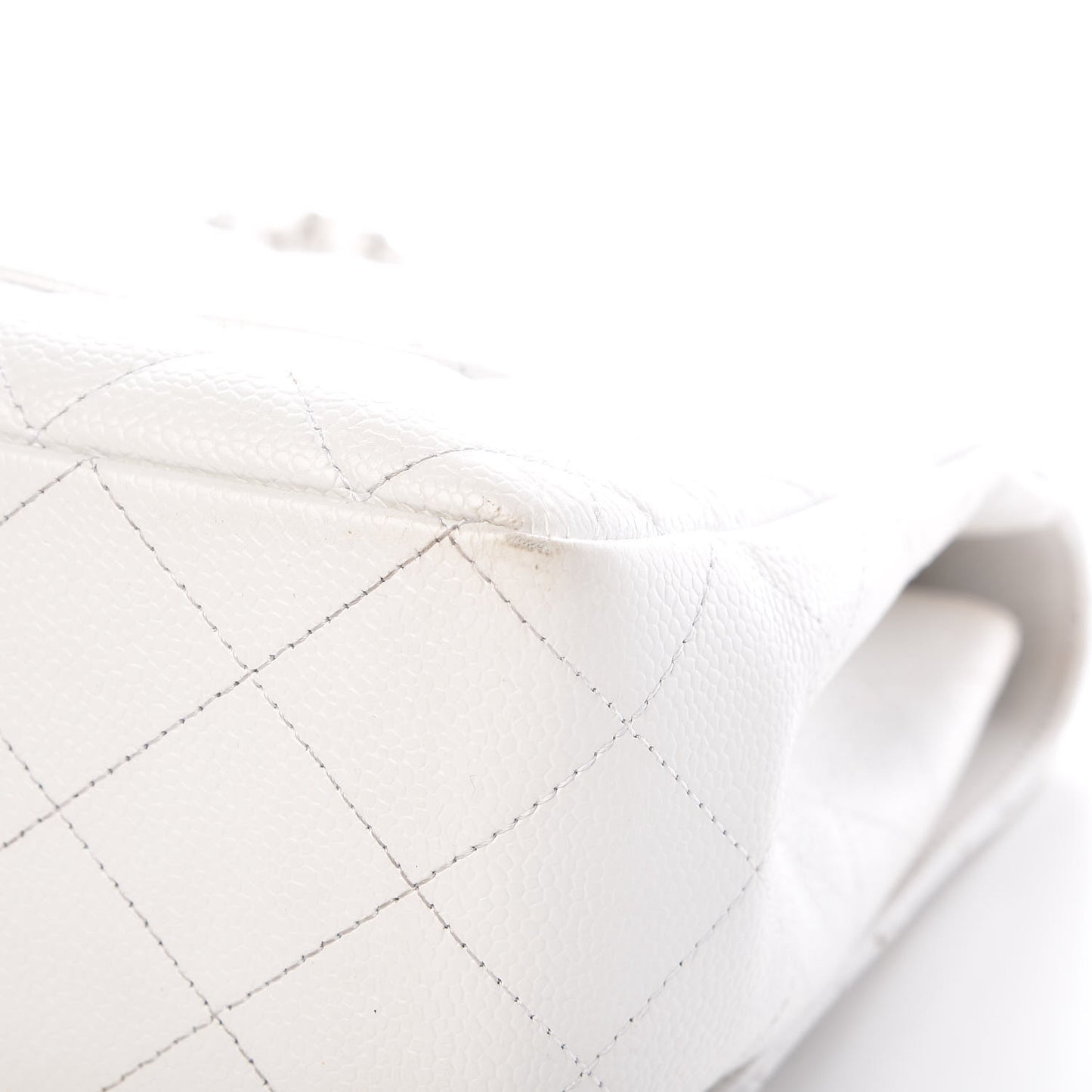 Caviar Quilted Jumbo Single Flap White