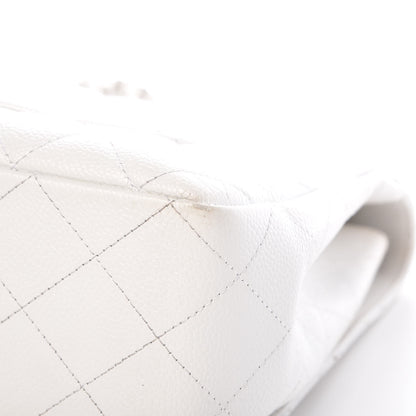 Chanel Caviar Quilted Jumbo Single Flap White 16 of 17