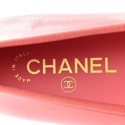 Chanel Goatskin Cap Toe CC Ballerina Flats 41 Pink 7 of 8