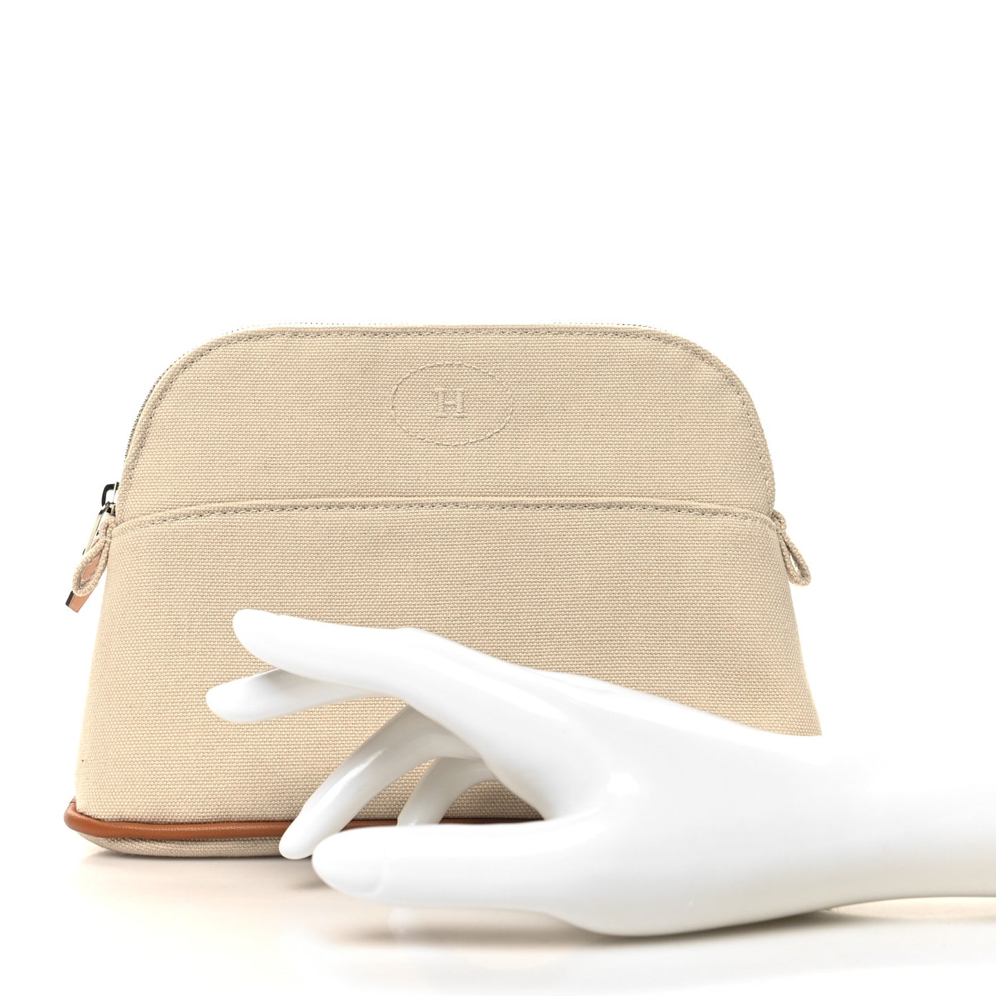 Cotton Canvas Mini Bolide Travel Cosmetic Pouch Natural