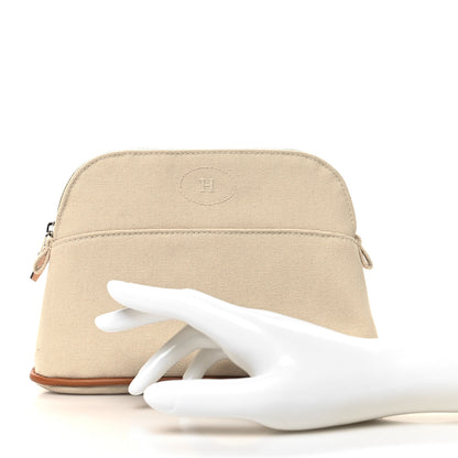 Hermes Cotton Canvas Mini Bolide Travel Cosmetic Pouch Natural 2 of 9
