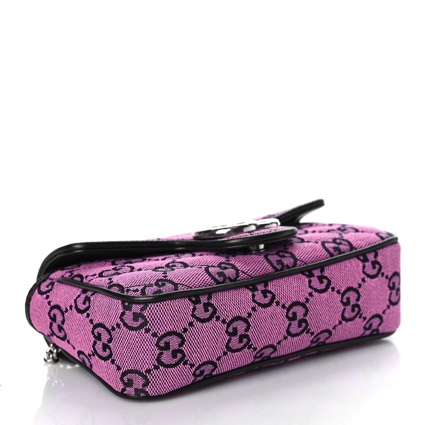 Monogram Multicolor Matelasse Diagonal Super Mini GG Marmont Shoulder Bag Pink Blue