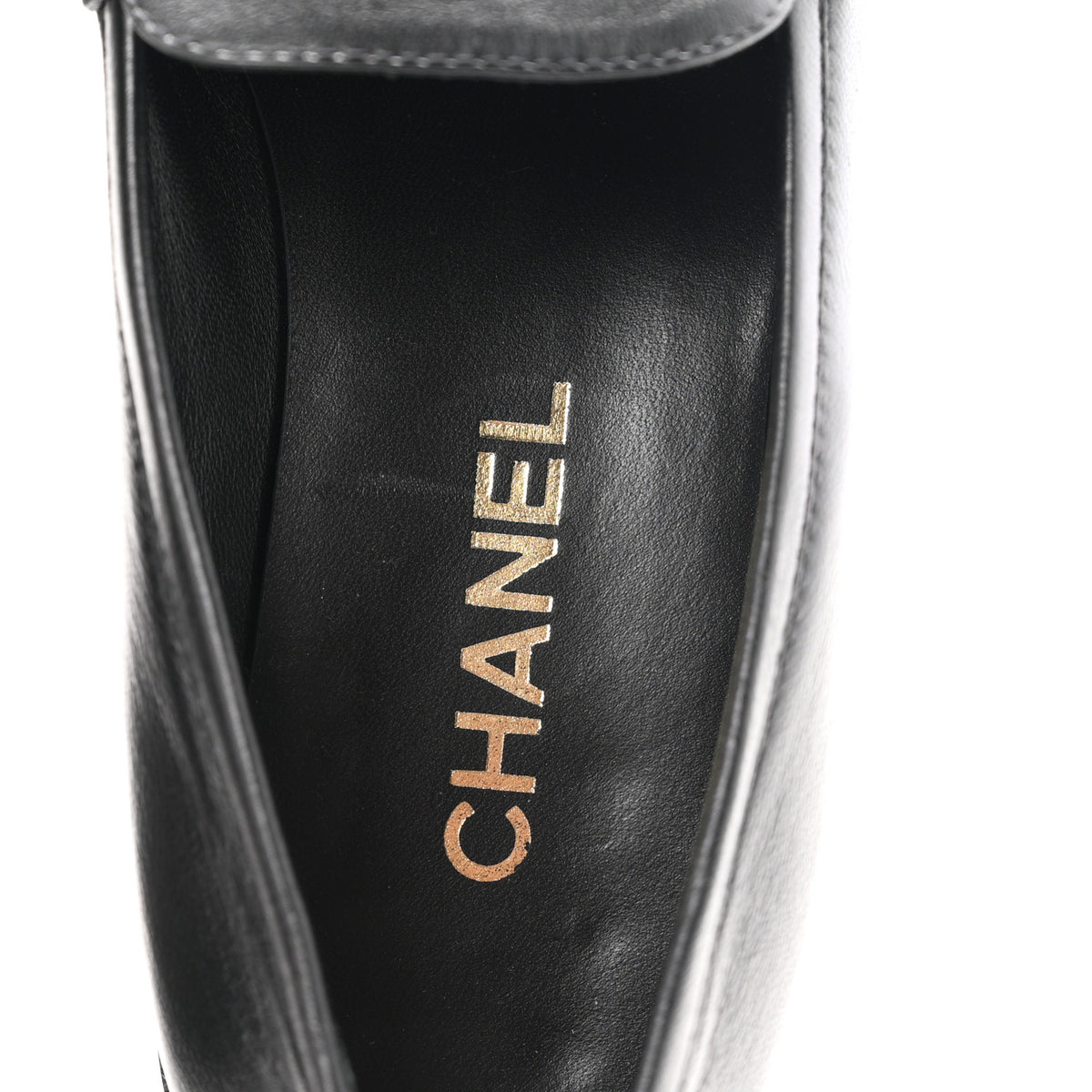 Chanel Lambskin CC Mocassin Loafers 38.5 Black 8 of 9