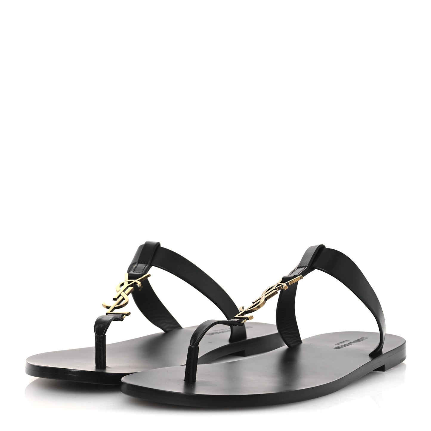 Calfskin Mens Cassandra Monogram Sandals 45 Black