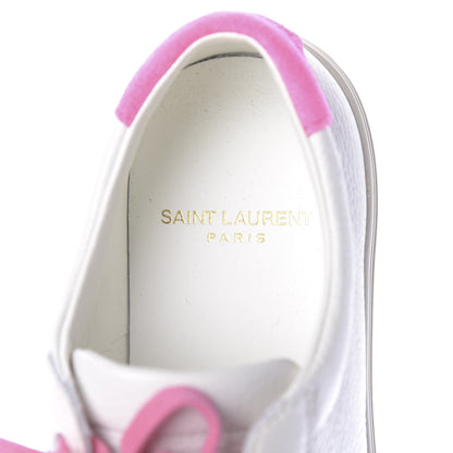 Saint Laurent Grained Calfskin Andy Low Top Sneakers 35 White Pink 7 of 10