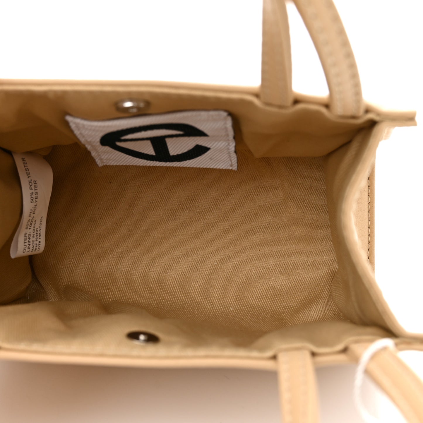 Vegan Leather Small Shopping Bag Cream