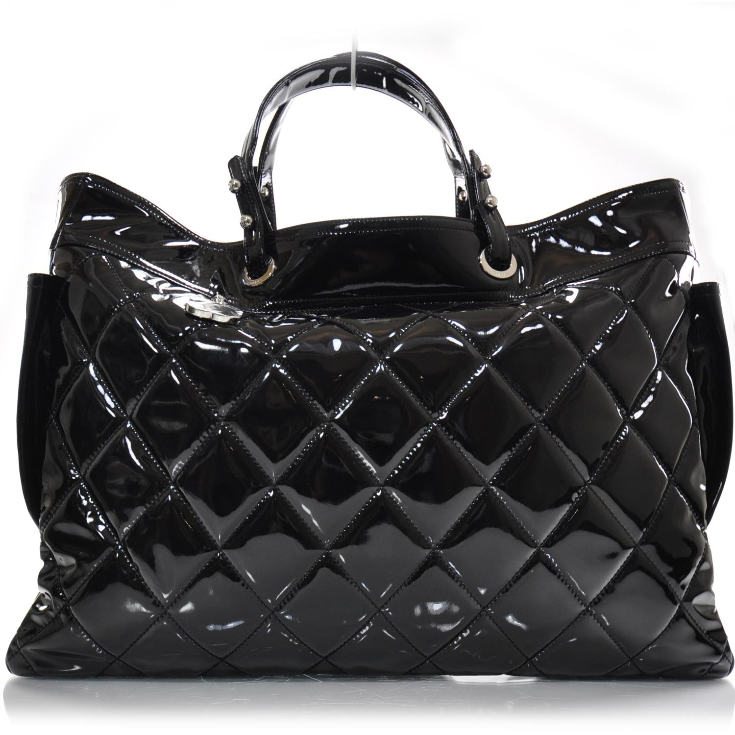 Chanel Vinyl Quilted Paris Biarritz XL Tote Black 1 of 9