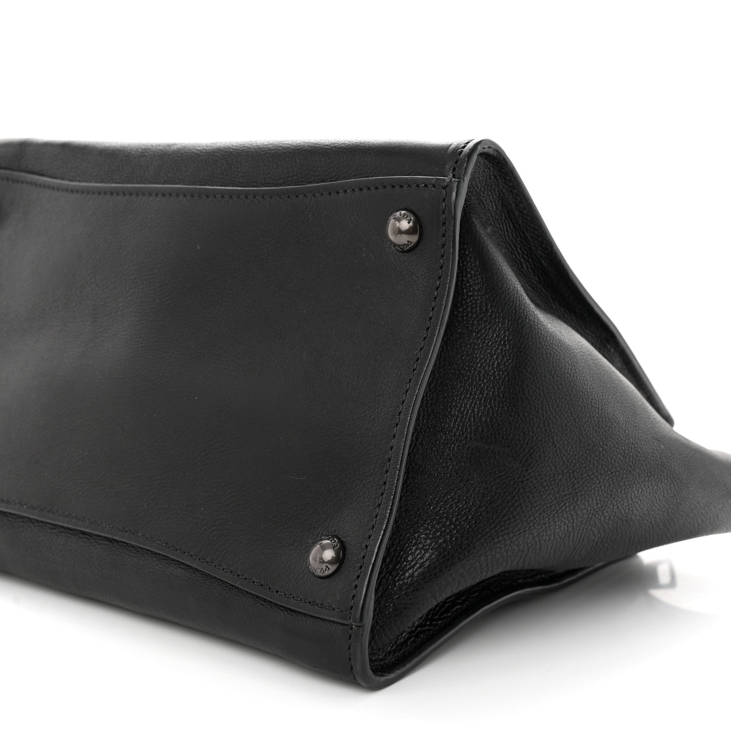 Prada Glace Calf Small Twin Pocket Tote Black 9 of 12