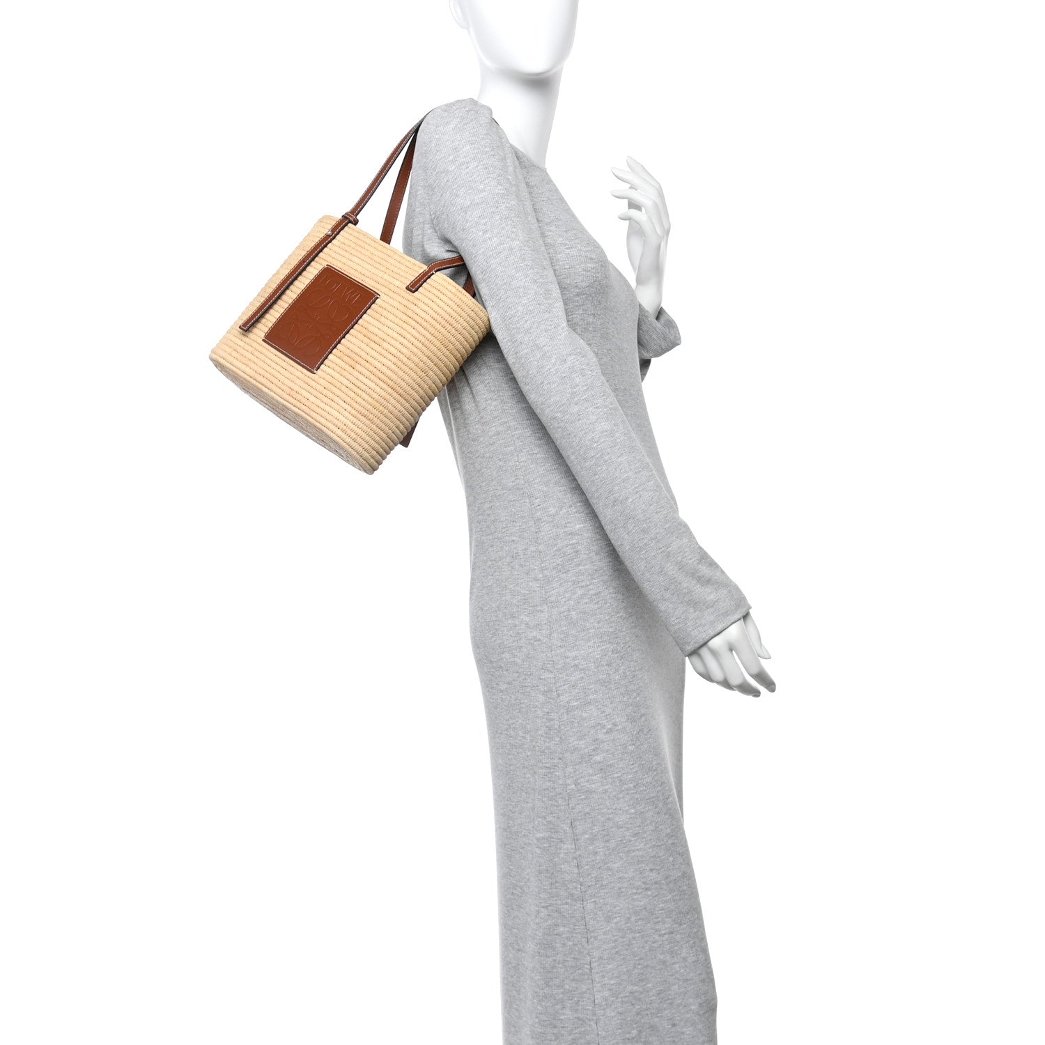 Loewe Raffia Small Square Basket Tote Bag Natural Tan 2 of 10