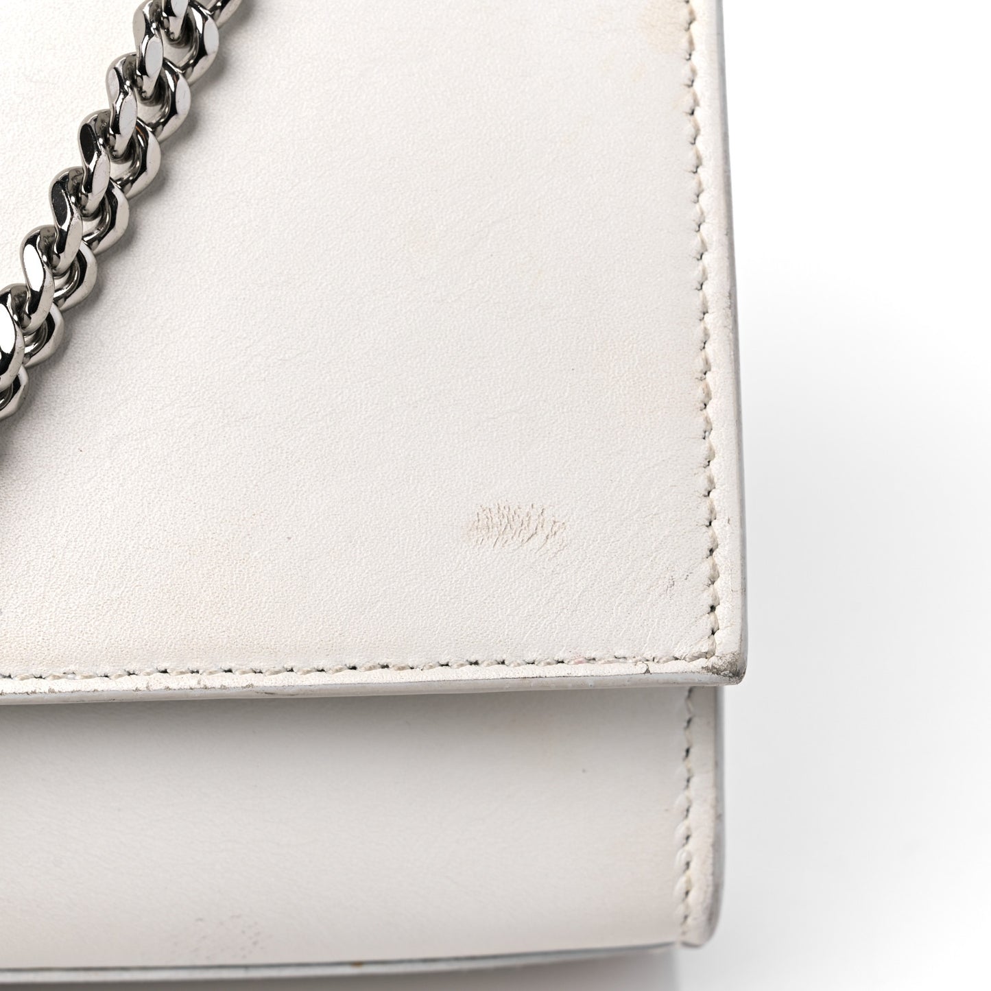 Smooth Calfskin Medium Classic Monogram Kate Tassel Satchel White