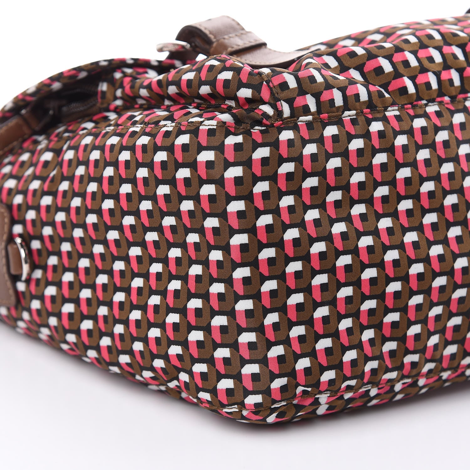 Prada Tessuto Nylon Saffiano Otta Print Messenger Bag Rosa 8 of 9