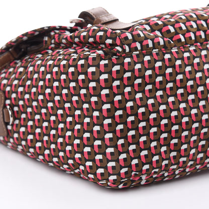 Prada Tessuto Nylon Saffiano Otta Print Messenger Bag Rosa 8 of 9