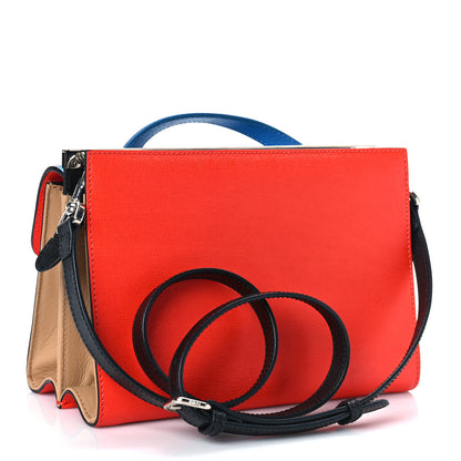 Fendi Vitello Elite Monster Mini Demi Jour Shoulder Bag Papavero Royal Blue Multicolor 2 of 8