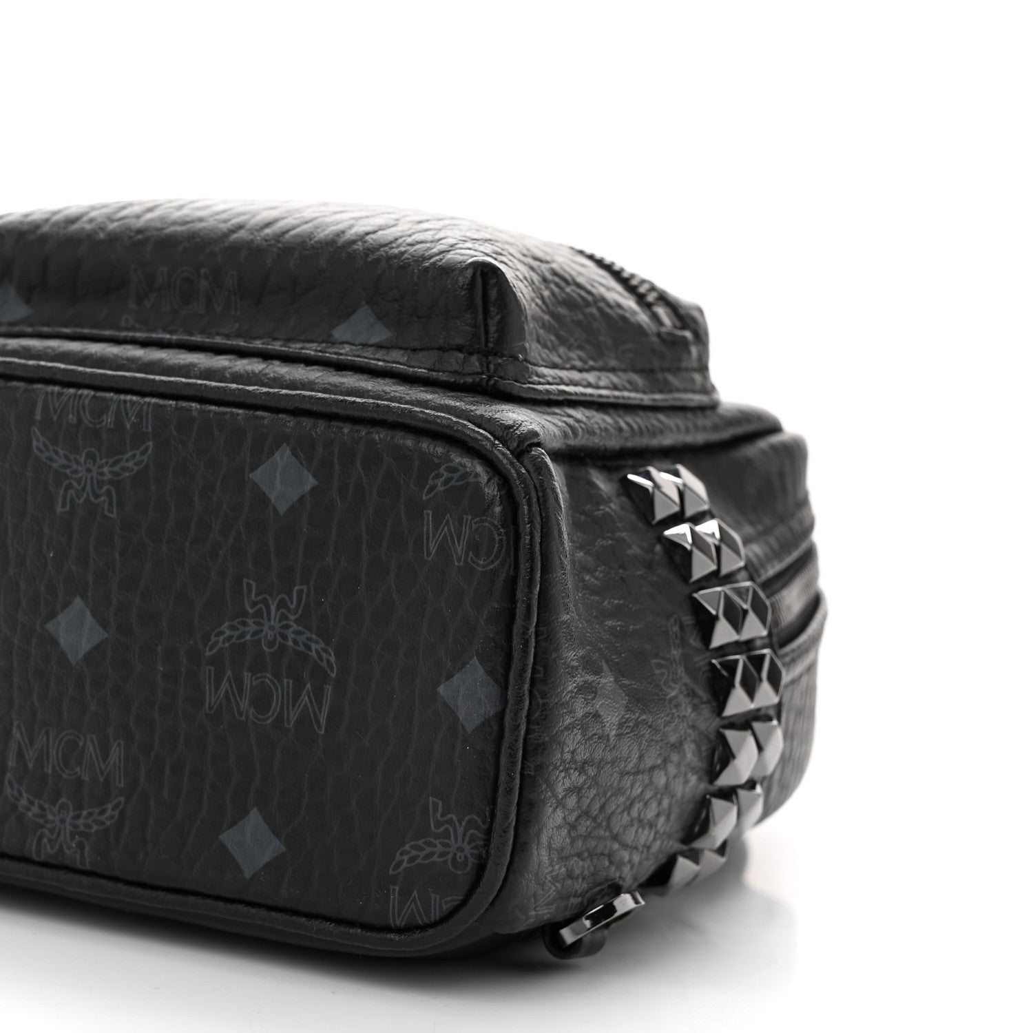 MCM Visetos Side Stud X-Mini Stark Bebe Boo Backpack Black 9 of 9