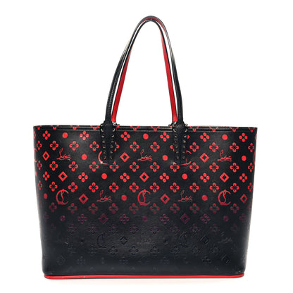 Christian Louboutin Perforated Calfskin Degrade Loubinthesky East West Cabata Tote Black Red 1 of 11
