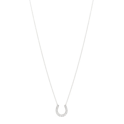 Tiffany Platinum Diamond Horseshoe Pendant Necklace 1 of 4