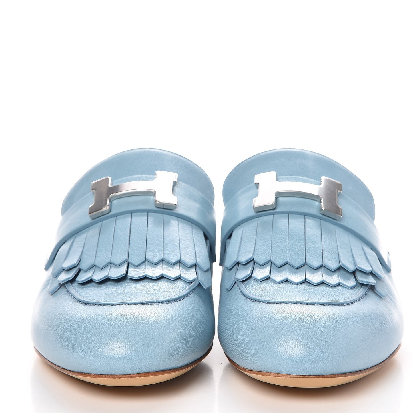 Goatskin Rivoli Mules 35 Bleu Ciel