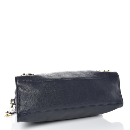 Balenciaga Chevre Gold Metallic Edge Hardware City Bleu Nuit Dark Sea 5 of 10