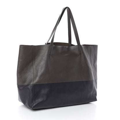 Celine Lambskin Horizontal Bi-Color Cabas Black Dark Grey 2 of 8