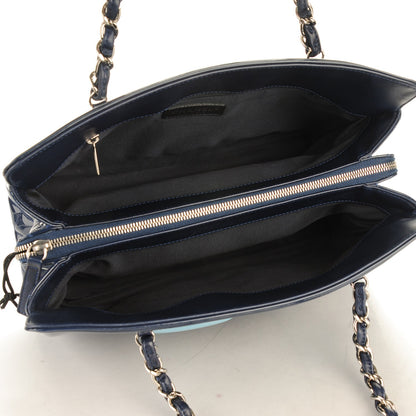 Chanel Vinyl Lipstick Ligne Tote Dark Navy Blue 5 of 7