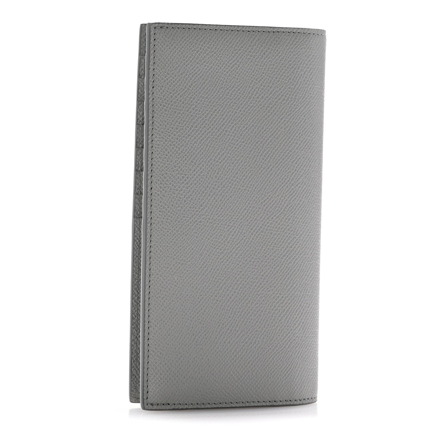 Grained Calfskin Cavendish Continental Wallet Grey