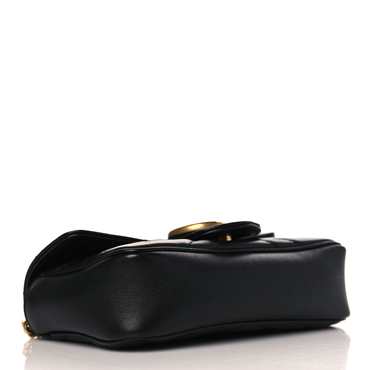 Calfskin Matelasse Super Mini GG Marmont Shoulder Bag Black