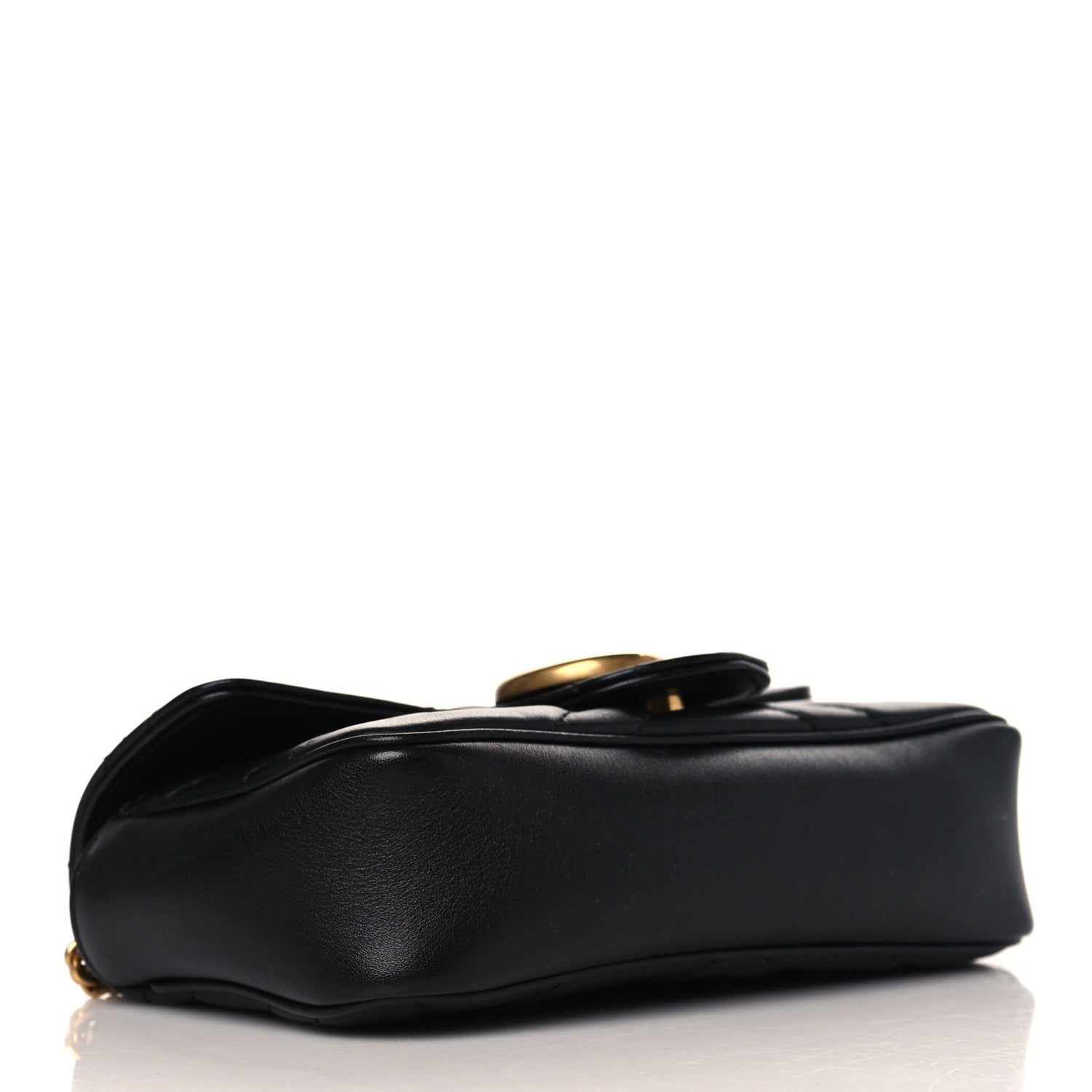 Gucci Calfskin Matelasse Super Mini GG Marmont Shoulder Bag Black 4 of 10